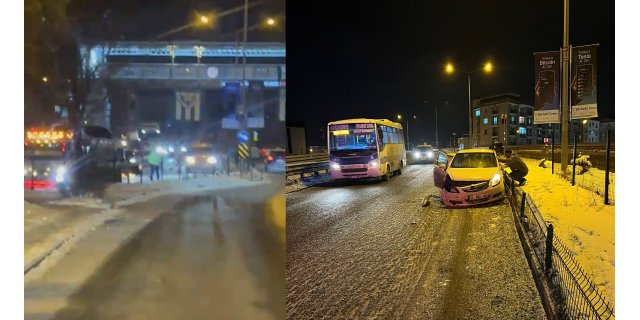 Kars'ta Buzlu Köprü Kabusu: Zincirleme Kaza, Yaralılar Var!