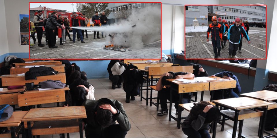 Deprem tatbikatında öğrenciler saniyelerle yarıştı