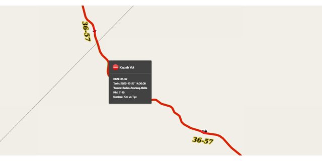 Kars’ta Selim‑Bozkuş‑Göle yolu 27 Aralık’ta kar ve rüzgâr nedeniyle kapandı