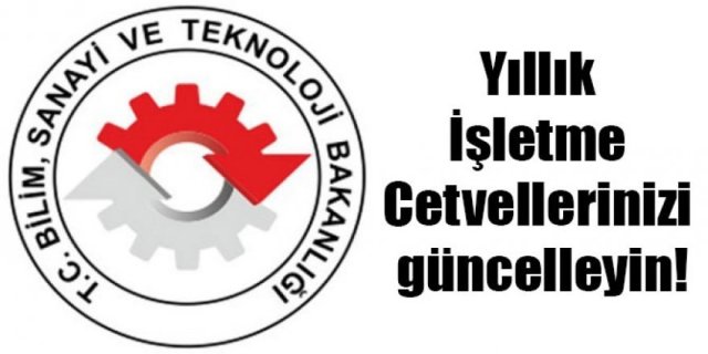 Yıllık işletme cetvellerini güncelleyin...