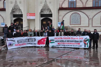 Kars'tan Gazze'ye destek: "Varımızla yoğumuzla direneceğiz"