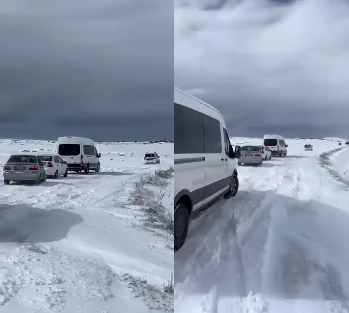 Çok sayıda araç mahsur kaldı