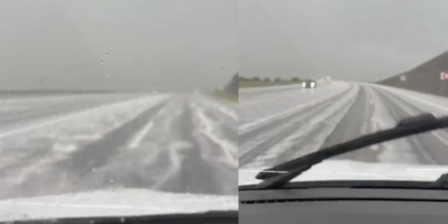 Kars-Susuz yolunda dolu ve sağanak engeli!