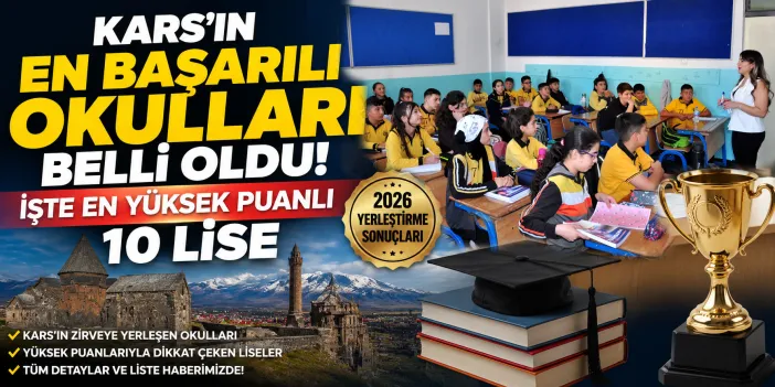 Kars’ın En Başarılı Okulları Belli Oldu: İşte En Yüksek Puanlı 10 Lise