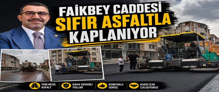 Faikbey Caddesi sıfır asfaltla kaplanıyor