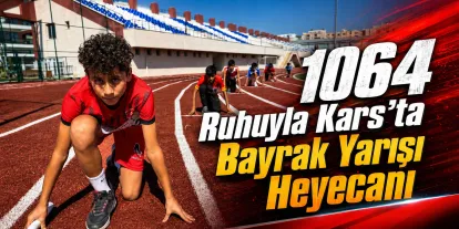 1064 Ruhuyla Kars’ta Bayrak Yarışı Heyecanı