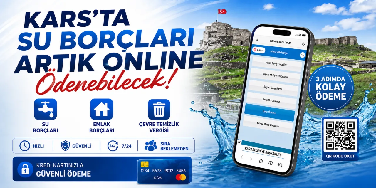 Kars’ta Su Borçları Artık Online Ödenebilecek