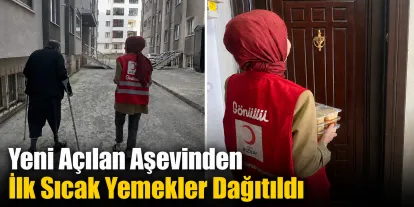 Yeni Açılan Aşevinden İlk Sıcak Yemekler Dağıtıldı
