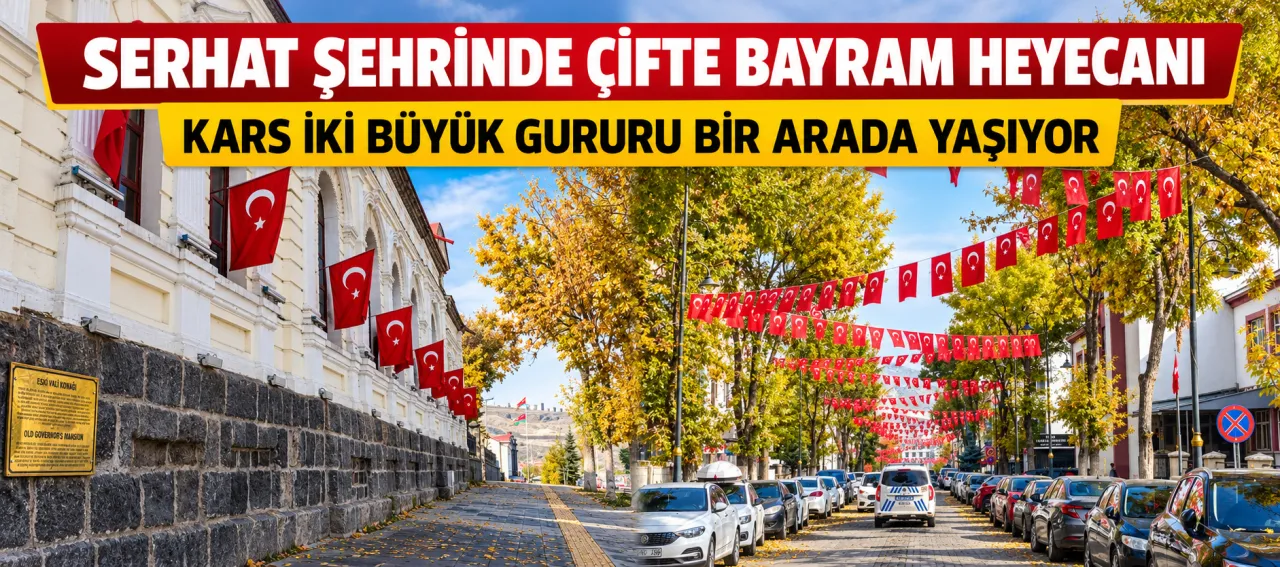 Kars, Kırmızı Beyaza Büründü! Çifte Bayram Coşkusu