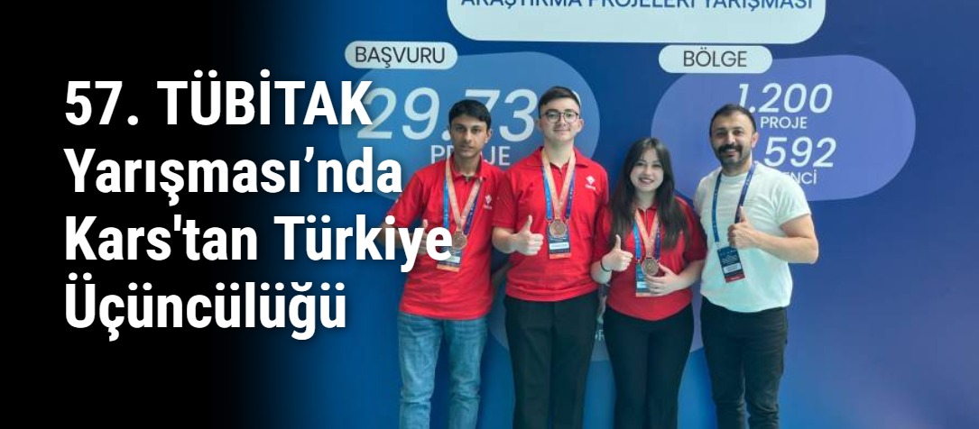 57. TÜBİTAK Yarışması’nda Kars'tan Türkiye Üçüncülüğü