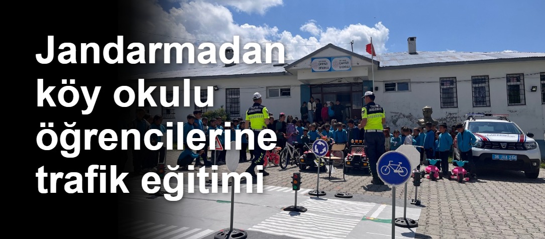 Jandarmadan köy okulu öğrencilerine trafik eğitimi