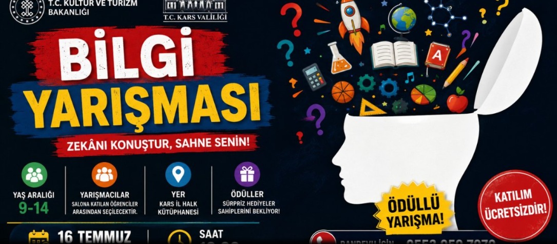 Kars İl Halk Kütüphanesi'nde Bilgi Yarışması Heyecanı