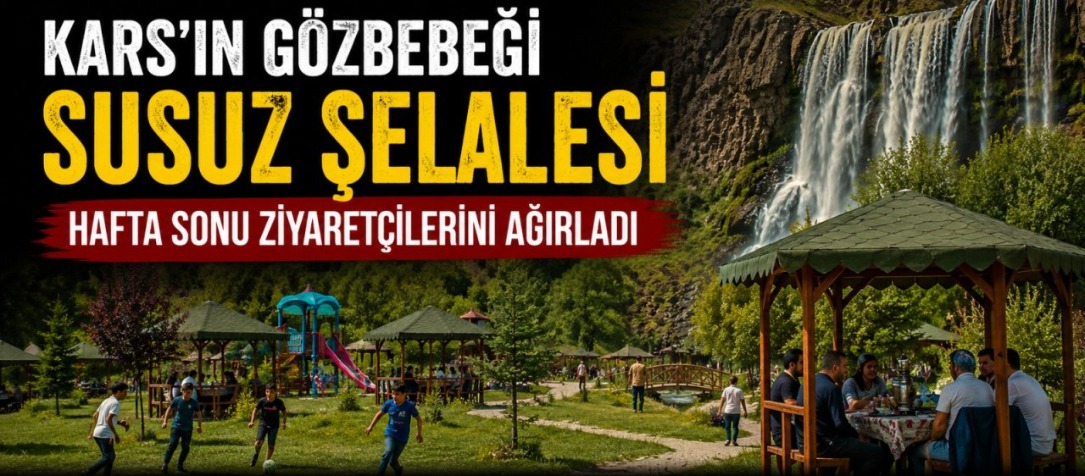 Kars'ın Gözbebeği Susuz Şelalesi, Hafta Sonu Ziyaretçilerini Ağırladı