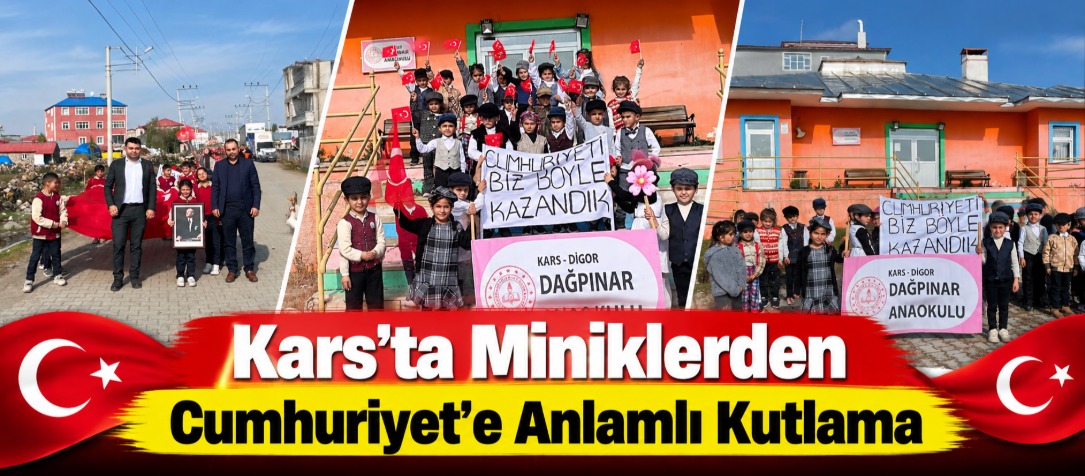 Kars’ta Miniklerden Cumhuriyet’e Anlamlı Kutlama