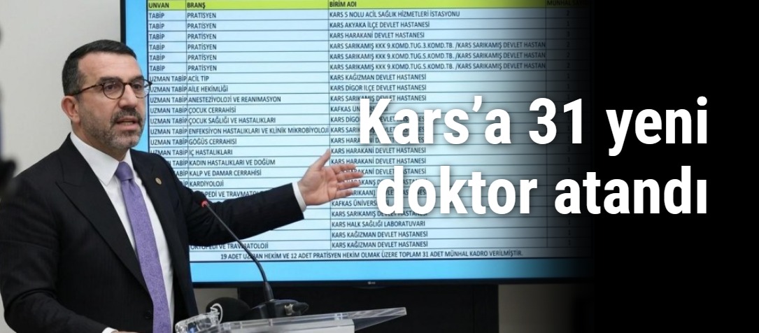 Kars’a 31 yeni doktor atandı