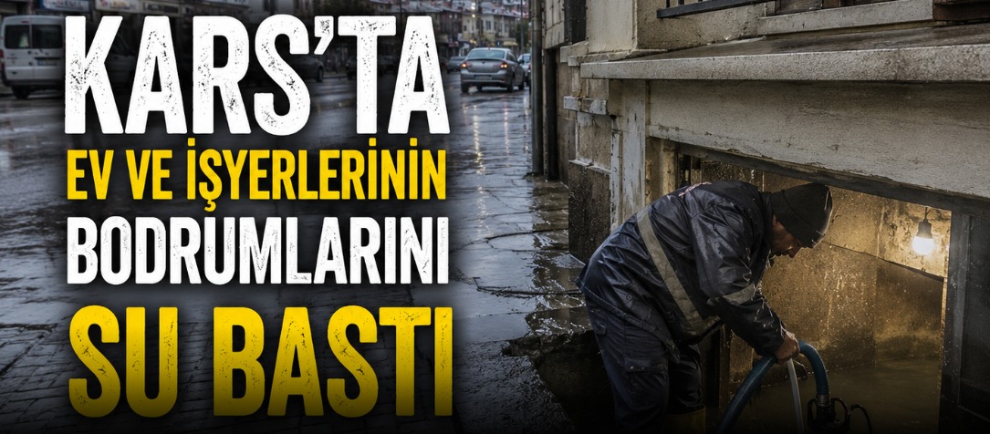 Kars'ta Ev ve İşyerlerinin Bodrumlarını Su Bastı