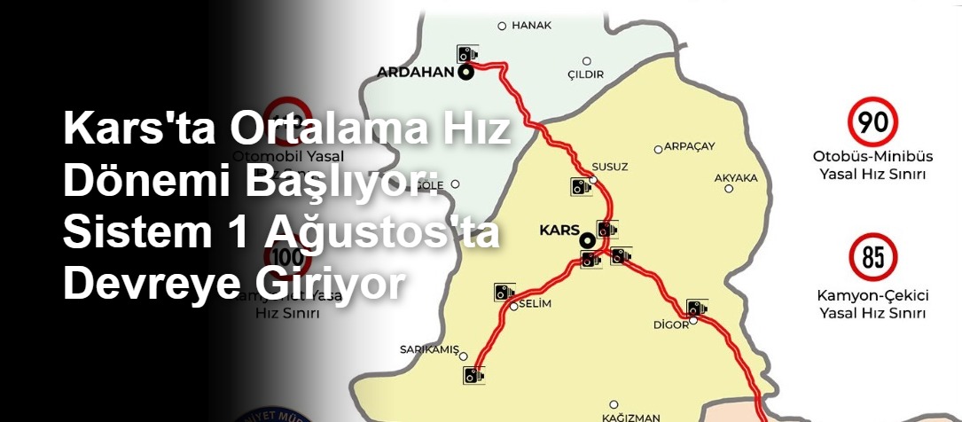 Kars'ta Ortalama Hız Dönemi Başlıyor: Sistem 1 Ağustos'ta Devreye Giriyor