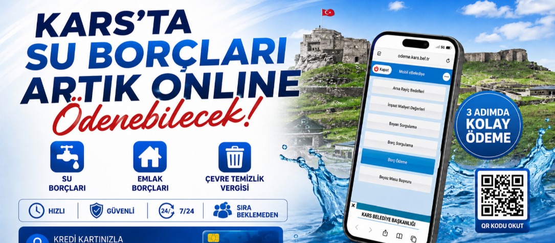 Kars’ta Su Borçları Artık Online Ödenebilecek