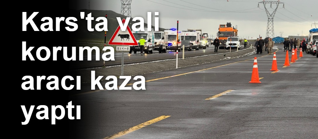 Kars'ta vali koruma aracı kaza yaptı