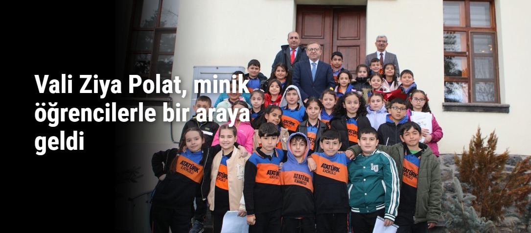 İlkokuldan Ufuk Aydın ve Talat Çalkın, Vali Ziya Polat'ı ziyaret etti