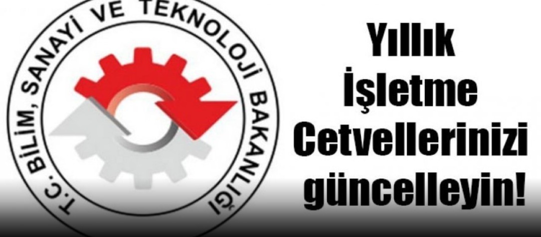 Yıllık işletme cetvellerini güncelleyin...